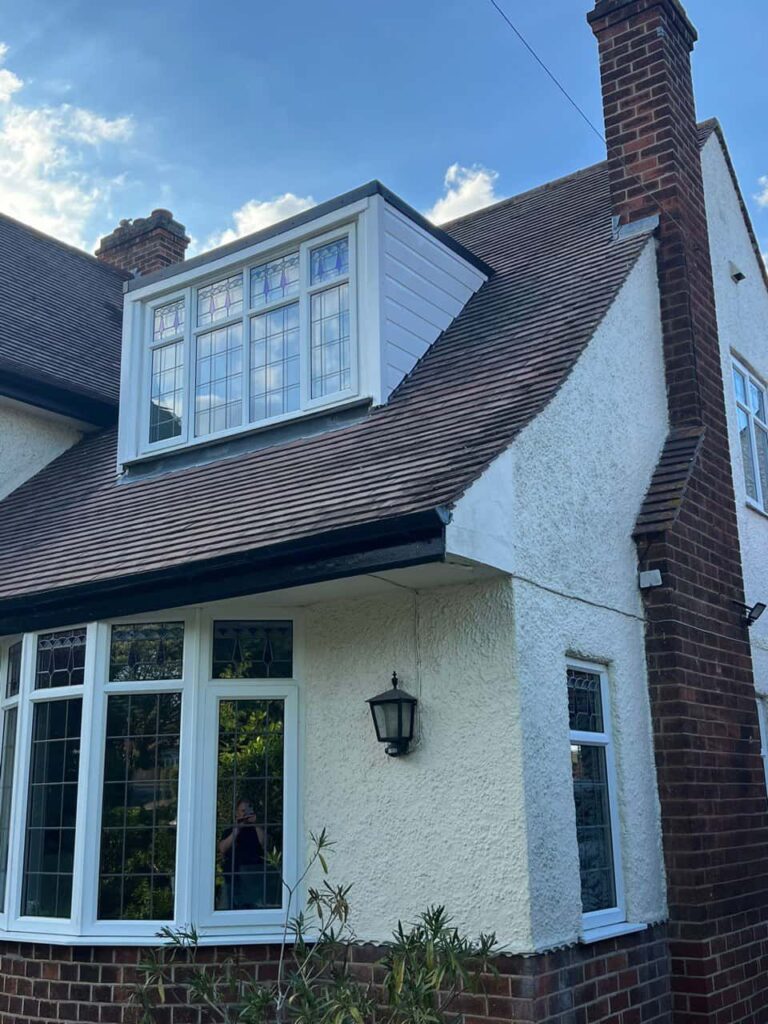This is a photo of a dormer window which has just had some repairs carried out where the roof and the dormer meet. Works carried out by Swanmore Roofing Repairs